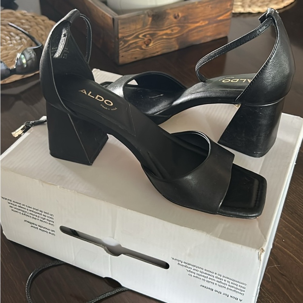 ALDO Black Block Heel Sandals